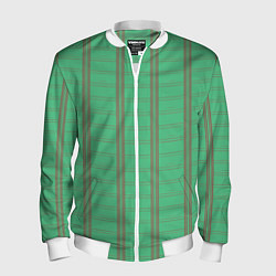 Мужской бомбер Color green cage brown stripes