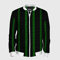 Мужской бомбер Color black cage green stripes