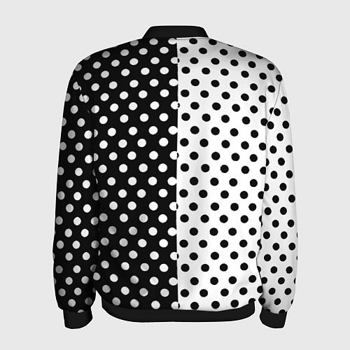 Мужской бомбер Doom точки черно белые / 3D-Черный – фото 2