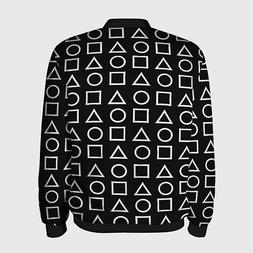Мужской бомбер Doom geometry pattern / 3D-Черный – фото 2