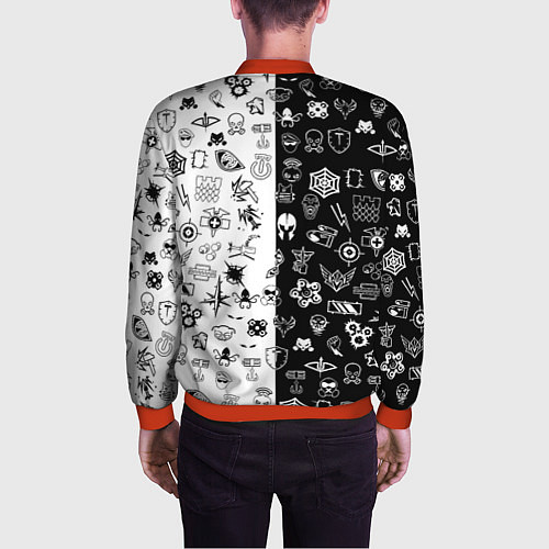 Мужской бомбер Doom ачивки паттерн / 3D-Красный – фото 4