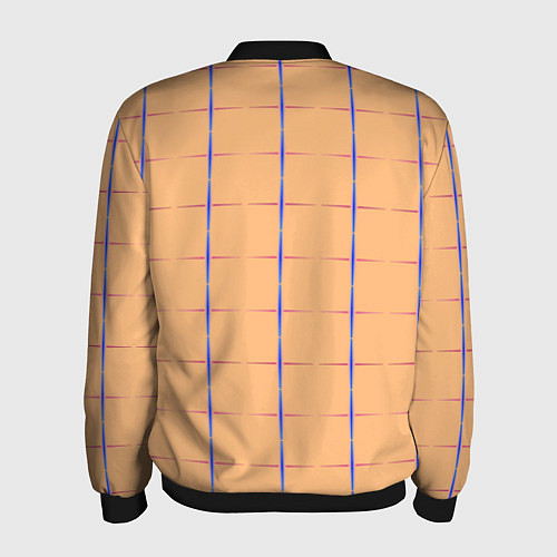 Мужской бомбер Color beige blue cross / 3D-Черный – фото 2