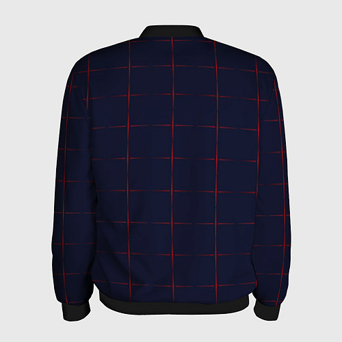 Мужской бомбер Color dark blue red crosses / 3D-Черный – фото 2