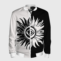 Бомбер мужской Солнце черно-белое, цвет: 3D-белый