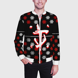 Бомбер мужской Doom winter pattern steel, цвет: 3D-белый — фото 2