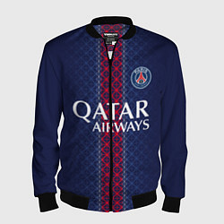 Бомбер мужской ПСЖ домашняя форма 25 26, цвет: 3D-черный