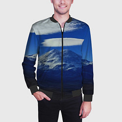 Бомбер мужской Эльбрус с облаками, цвет: 3D-черный — фото 2
