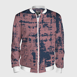 Бомбер мужской Текстура с потертостями сине-розовая, цвет: 3D-белый