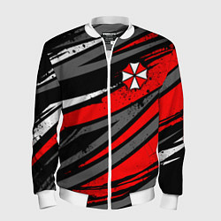 Бомбер мужской Umbrella - red lines, цвет: 3D-белый