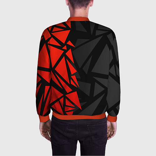 Мужской бомбер Umbrella corp - красные фрагменты / 3D-Красный – фото 4