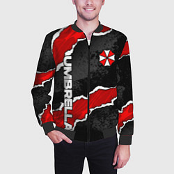 Бомбер мужской Umbrella corp - разрывы, цвет: 3D-черный — фото 2