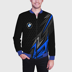 Бомбер мужской БМВ - синий спорт, цвет: 3D-синий — фото 2