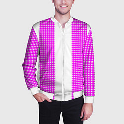 Бомбер мужской Color pink white, цвет: 3D-белый — фото 2
