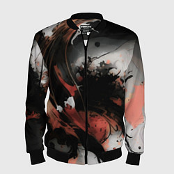 Бомбер мужской Тёмные краски абстракция красно-чёрный, цвет: 3D-черный