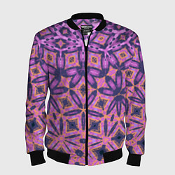 Бомбер мужской Фиолетовая геометрическая метаморфоза, цвет: 3D-черный
