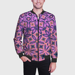 Бомбер мужской Фиолетовая геометрическая метаморфоза, цвет: 3D-черный — фото 2