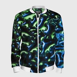 Бомбер мужской Абстракция капли воды, цвет: 3D-белый