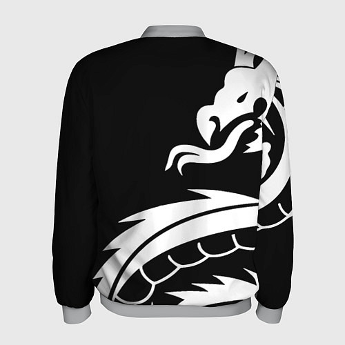 Мужской бомбер Borussia дракон белый / 3D-Меланж – фото 2