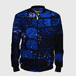 Бомбер мужской Чёрно-синий витражные плитки, цвет: 3D-черный