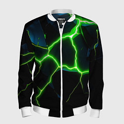 Бомбер мужской Green split, цвет: 3D-белый