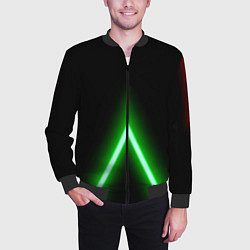 Бомбер мужской Color neon green, цвет: 3D-черный — фото 2