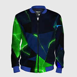 Бомбер мужской Neon tile green, цвет: 3D-синий