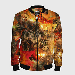 Бомбер мужской Атмосфера Рождества, цвет: 3D-черный