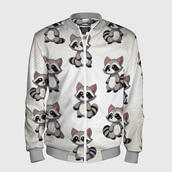 Бомбер мужской Много енотов, цвет: 3D-меланж
