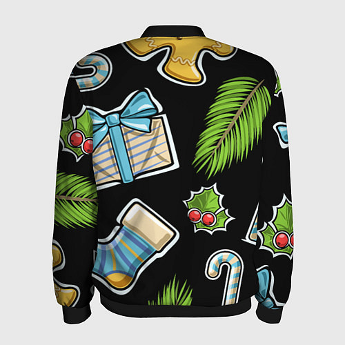 Мужской бомбер Christmas soul / 3D-Черный – фото 2