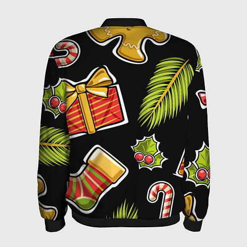 Мужской бомбер Рождественский вайб / 3D-Черный – фото 2
