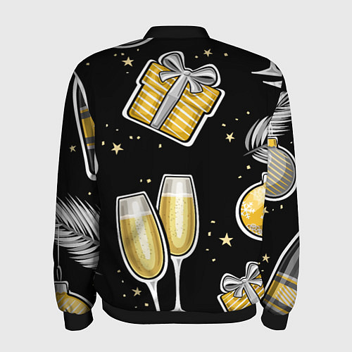 Мужской бомбер Новогодний вайб / 3D-Черный – фото 2