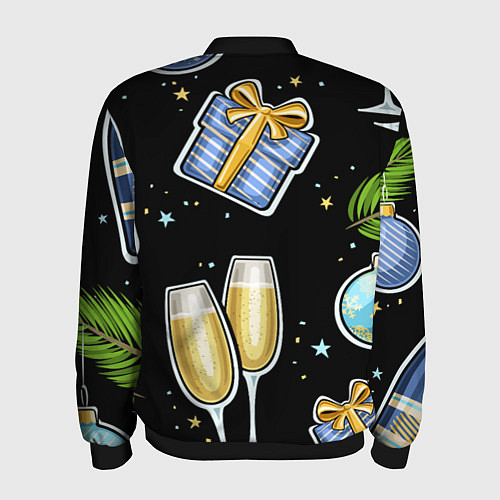 Мужской бомбер Новогодний вайб / 3D-Черный – фото 2