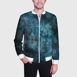 Бомбер мужской Абстракция - dark blue, цвет: 3D-белый — фото 2