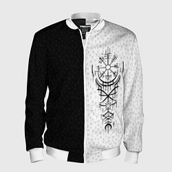 Бомбер мужской Вегвизир и став бессмертия в рунах, цвет: 3D-белый