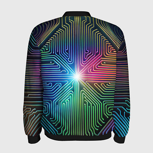 Мужской бомбер Линейная графика / 3D-Черный – фото 2
