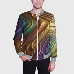 Бомбер мужской Сморщенные складочки жидкости, цвет: 3D-меланж — фото 2