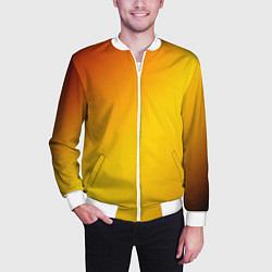 Бомбер мужской Color yellow red gradient, цвет: 3D-белый — фото 2