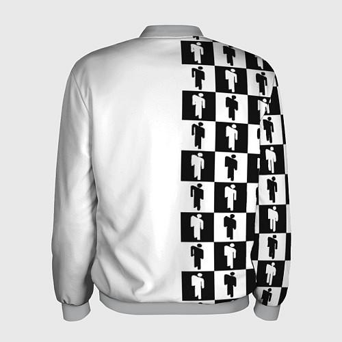 Мужской бомбер Ювентус паттерн люди / 3D-Меланж – фото 2