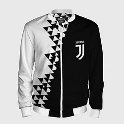 Бомбер мужской Juventus черно белая геометрия текстура, цвет: 3D-белый