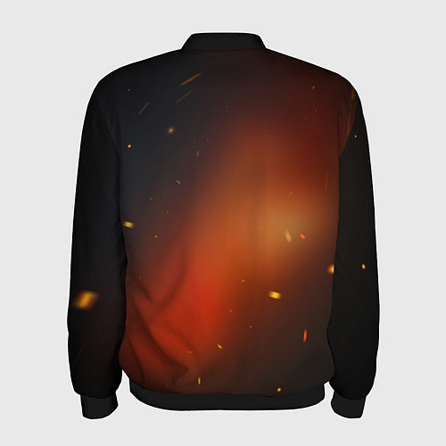 Мужской бомбер Смена зелёной змеи на красную огненную лошадь / 3D-Черный – фото 2