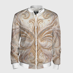 Мужской бомбер Перламутровый орнамент с перьями