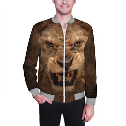 Бомбер мужской Взгляд льва, цвет: 3D-меланж — фото 2