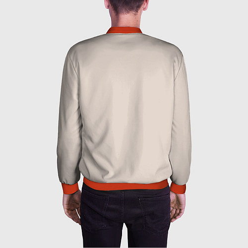 Мужской бомбер Взгляд белого льва / 3D-Красный – фото 4