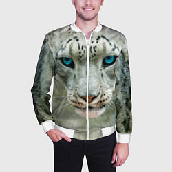 Бомбер мужской Снежный барс, цвет: 3D-белый — фото 2