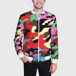 Бомбер мужской Яркий камуфляж, цвет: 3D-белый — фото 2