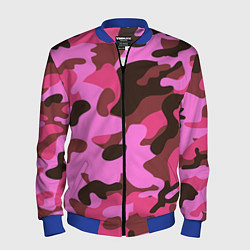 Бомбер мужской Камуфляж: розовый/коричневый, цвет: 3D-синий