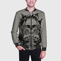 Бомбер мужской Skulls, цвет: 3D-черный — фото 2