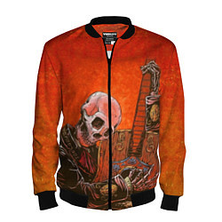 Бомбер мужской Скелет с гитарой, цвет: 3D-черный