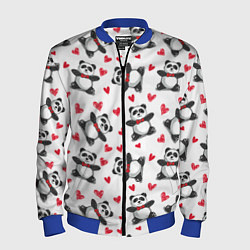 Бомбер мужской Любимые панды, цвет: 3D-синий