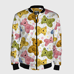 Бомбер мужской Любимые медвежата, цвет: 3D-черный